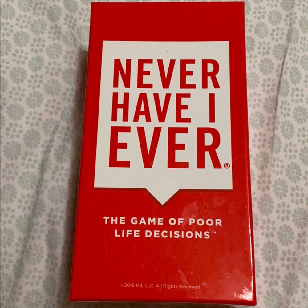 Never have I ever card game